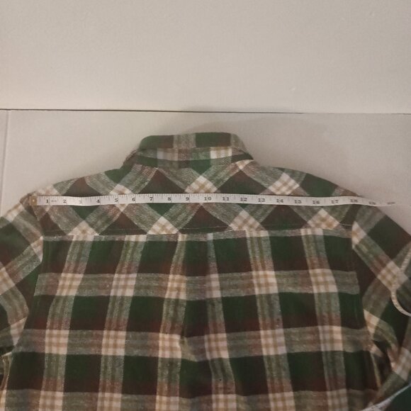 Bogari Men’s Green Brown Tan Off-White Plaid Flannel Button Shirt NWOT Size XL - Picture 8 of 15